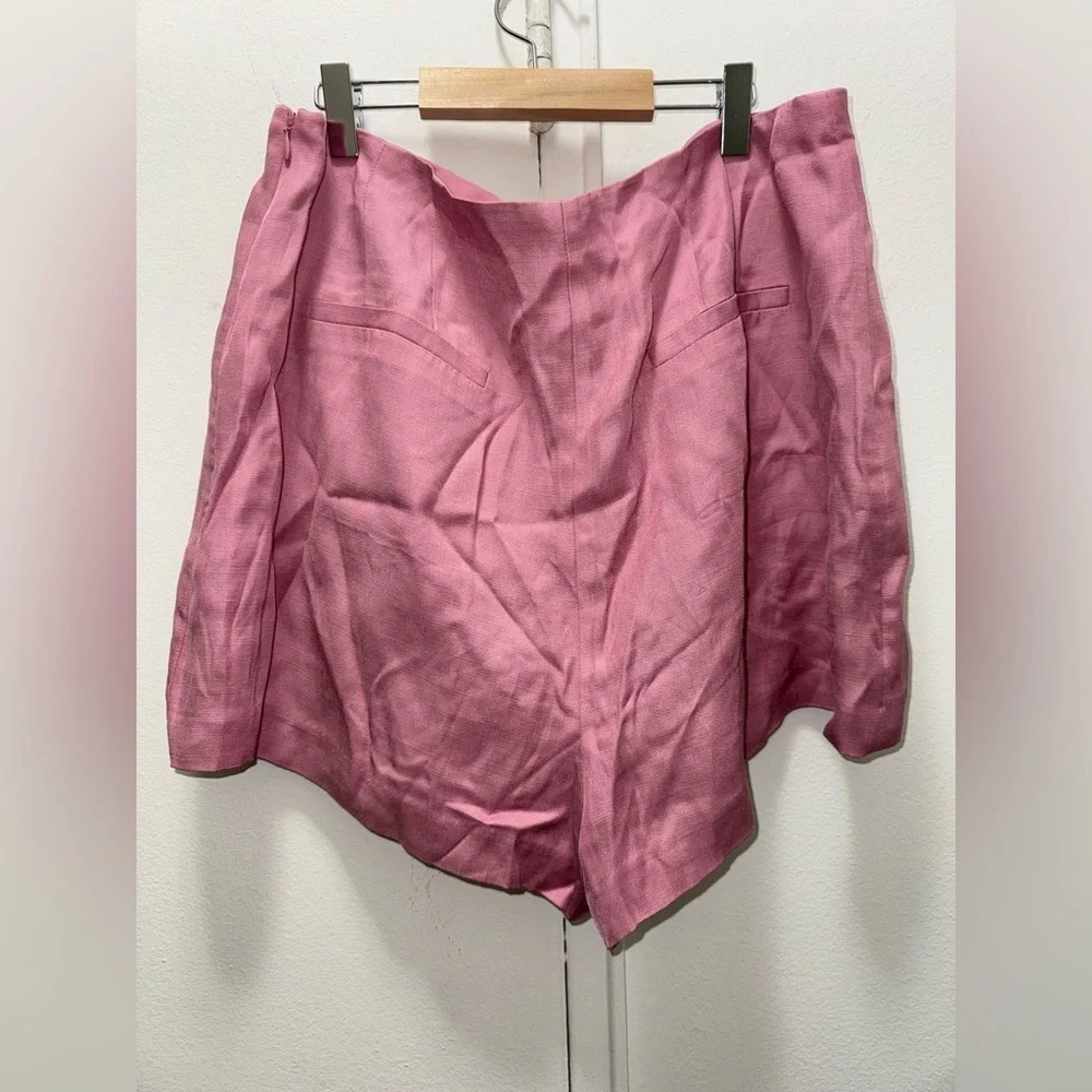 NEW Express Pink Powder linen blend skort 14 Barbiecore